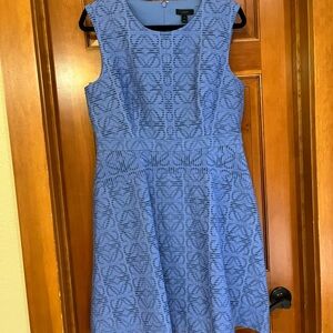 J. Crew Periwinkle Lace Sleeveless Fit-and-Flare Dress